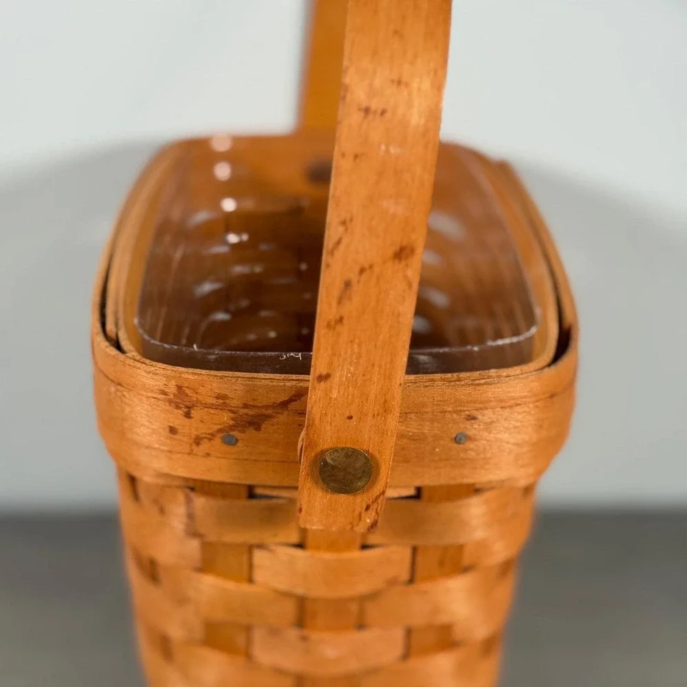 Longaberger 1995 Edition Dresden Basket Handwoven Wood with Liner and Handle